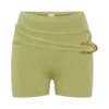 Dimitri Mini Knit Shorts With Belt – Light Olive Dimitri Mini Knit Shorts With Belt – Light Olive