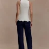 Diya Ribbed Sleeveless Top With Wire Hem – Ivory Diya Ribbed Sleeveless Top With Wire Hem – Ivory
