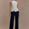 Diya Ribbed Sleeveless Top With Wire Hem – Ivory Diya Ribbed Sleeveless Top With Wire Hem – Ivory