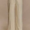 Ebony Embroidered Denim Jeans – Cream