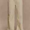 Ebony Embroidered Denim Jeans – Cream