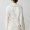 Elara Cropped Collared Jacket – Ivory