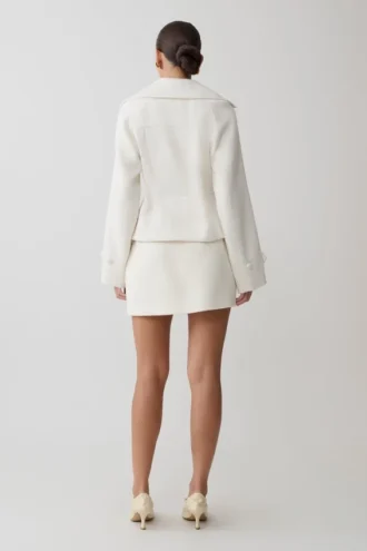Elara Suiting Mini Skirt – Ivory
