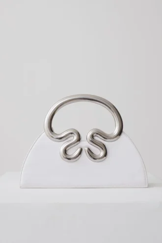 Elianne Satin Frame Clutch Bag – White Elianne Satin Frame Clutch Bag – White