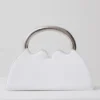 Elianne Satin Frame Clutch Bag – White