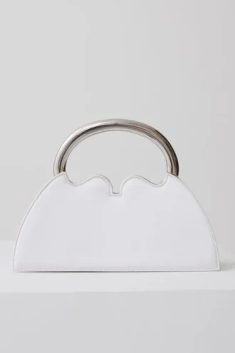 Elianne Satin Frame Clutch Bag – White Elianne Satin Frame Clutch Bag – White