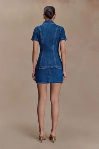 Ellie Denim Mini Skirt – Dark Blue