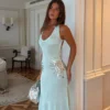 Ellington Knit Maxi Dress With Sequin – Lagoon Ellington Knit Maxi Dress With Sequin – Lagoon
