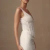 Elsie Pearl Beaded Bustier Top – White Elsie Pearl Beaded Bustier Top – White