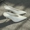 Emerson Patent Faux Leather Point Heel – Ivory Emerson Patent Faux Leather Point Heel – Ivory