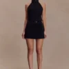 Emilia Beaded Waistband Mini Skirt – Black Emilia Beaded Waistband Mini Skirt – Black