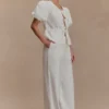 Janayia Cotton Wide Leg Pants – White