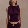 Erina Slinky Open Back Top – Aubergine Erina Slinky Open Back Top – Aubergine
