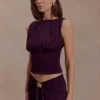 Erina Slinky Open Back Top – Aubergine Erina Slinky Open Back Top – Aubergine