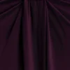 Erina Slinky Ruched Maxi Skirt With Hardware – Aubergine