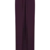 Erina Slinky Ruched Maxi Skirt With Hardware – Aubergine