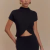 Eris High Neck Scuba Jersey Top – Black Eris High Neck Scuba Jersey Top – Black