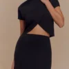 Eris High Neck Scuba Jersey Top – Black Eris High Neck Scuba Jersey Top – Black
