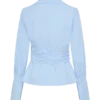 Eugenia Wrap Cotton Shirt – Blue