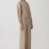 Evan Knit Wide Leg Pants – Beige Marle