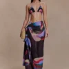 Evie Chiffon Sarong – Multi Fluid Reverie Print Evie Chiffon Sarong – Multi Fluid Reverie Print