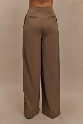 Faith Suiting Wide Leg Pant – Cacao Brown