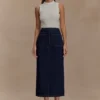 Fallon Denim Midi Skirt – Indigo Blue