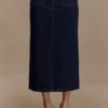 Fallon Denim Midi Skirt – Indigo Blue