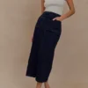 Fallon Denim Midi Skirt – Indigo Blue