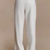 Fatima Satin Straight Leg Pant – White