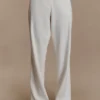 Fatima Satin Straight Leg Pant – White