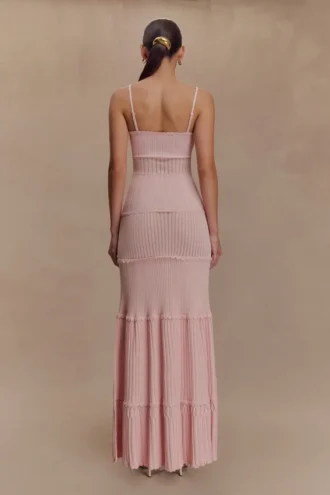 Finley Pointelle Knit Maxi Dress – Baby Pink