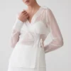 Frankie Organza Cross Over Shirt – White Frankie Organza Cross Over Shirt – White