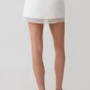 Frankie Satin Mini Skirt – White Frankie Satin Mini Skirt – White
