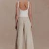 Gabby Straight Leg Linen Pants – Natural