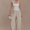 Gabby Straight Leg Linen Pants – Natural