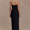 Gemma Strapless Mesh Maxi Dress – Black