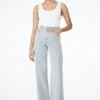 Georgette Mid Rise Paneled Denim Jeans – Grey
