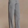Georgette Mid Rise Paneled Denim Jeans – Grey