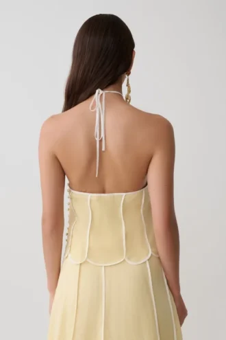 Georgia Panelled Halter Sleeveless Top – Butter