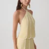 Georgia Panelled Halter Sleeveless Top – Butter Georgia Panelled Halter Sleeveless Top – Butter