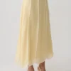 Georgia Panelled Midi Skirt – Butter Georgia Panelled Midi Skirt – Butter
