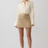 Gia Long Sleeve Satin Shirt – Buttermilk Gia Long Sleeve Satin Shirt – Buttermilk