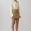 Gia Long Sleeve Satin Shirt – Buttermilk Gia Long Sleeve Satin Shirt – Buttermilk