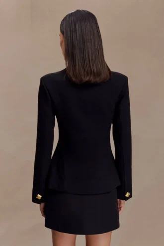 Christel Suiting Fitted Blazer – Black