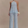 Corey Crochet Halter Neck Top – Light Blue Corey Crochet Halter Neck Top – Light Blue