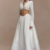 Greta Gathered Maxi Skirt – White Greta Gathered Maxi Skirt – White