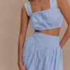 Gretel Sleeveless Crop Top – Blue Pinstripe Gretel Sleeveless Crop Top – Blue Pinstripe