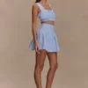 Gretel Sleeveless Crop Top – Blue Pinstripe Gretel Sleeveless Crop Top – Blue Pinstripe