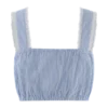 Gretel Sleeveless Crop Top – Blue Pinstripe Gretel Sleeveless Crop Top – Blue Pinstripe